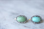 Boucles d'oreilles Boucles d'oreilles turquoises entourage diamants 58 Facettes