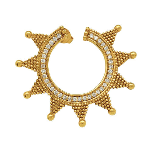 Boucles d'oreilles Boucles d'oreilles Zolotas, "Helios" en or jaune et diamants. 58 Facettes 31824
