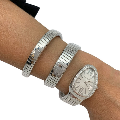 Montre Montre Bulgari Serpenti en acier, diamants. 58 Facettes 31837