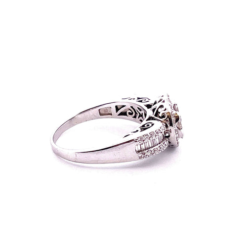 Bague Bague Or blanc Diamants 58 Facettes
