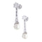 Boucles d'oreilles Boucles d'oreilles pendantes or blanc, platine, perles et diamants. 58 Facettes 32434