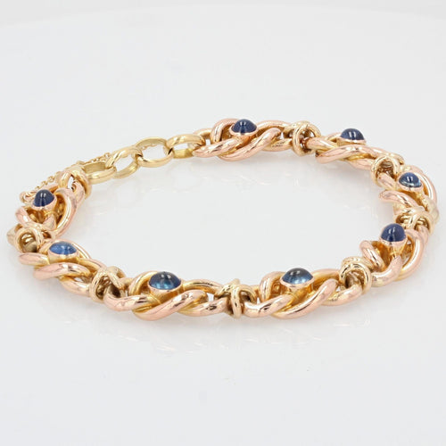 Bracelet Bracelet ancien or rose et saphirs cabochons 58 Facettes 22-076