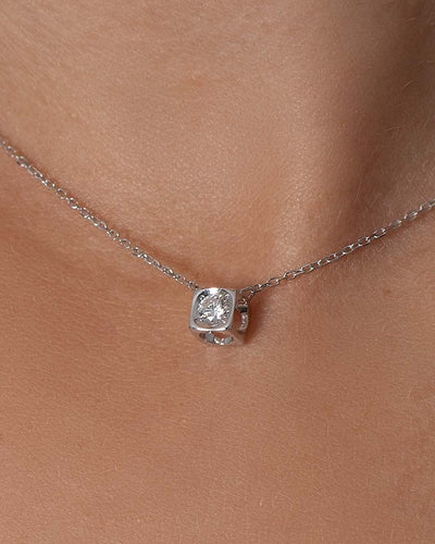 Collier Collier DINH VAN Collier  Cube en Or Blanc 750/1000 58 Facettes 61832-57711