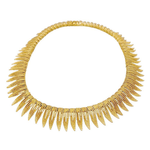 Collier Collier en or jaune à franges de fils torsadés. 58 Facettes 32348