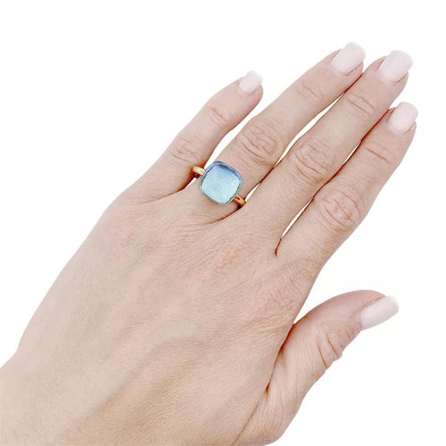 Bague 56 Bague Pomellato, "Nudo Maxi", deux ors et topaze bleue. 58 Facettes 32845