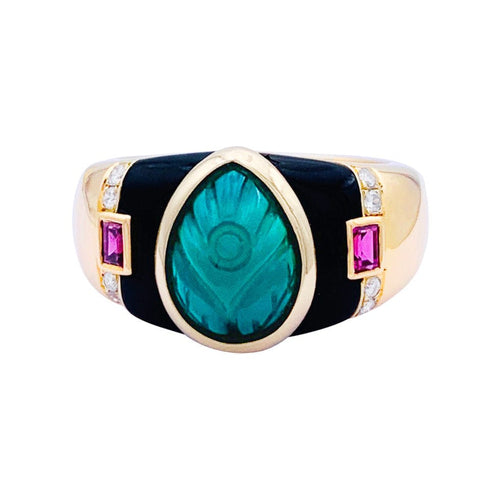 Bague 53 Bague Cartier, "Gaïa", or jaune, pierres de couleurs. 58 Facettes 32784