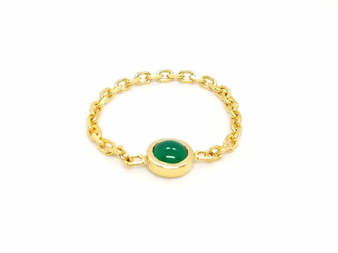 Bague 55 Bague Chaînette Or jaune Agate 58 Facettes 843306CD