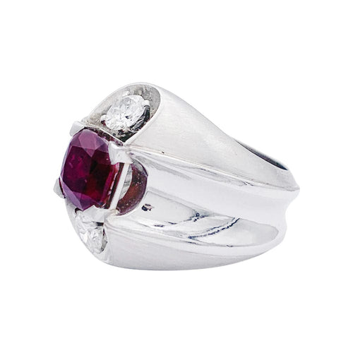 Bague 51 Bague Art Déco Boucheron, platine, rubis, diamants. 58 Facettes 32836