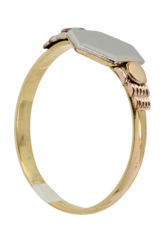 Bague CHEVALIÈRE ANCIENNE 3 ORS 58 Facettes 042061