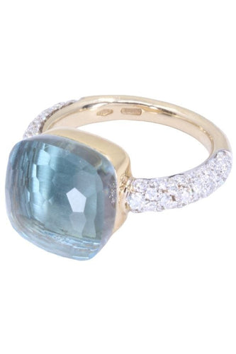 Bague 52 POMELLATO - Bague "Nudo maxi" Or jaune Topaze Diamant 58 Facettes 080591
