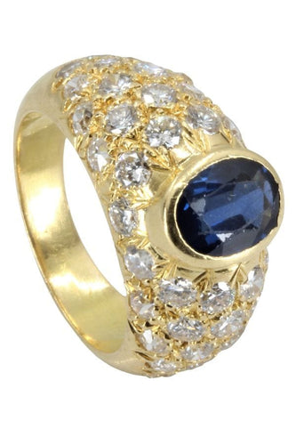 Bague BAGUE JONC SAPHIR ET DIAMANTS 58 Facettes 045771