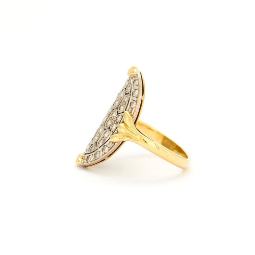Bague 58 Bague Ovale pavage Diamants 58 Facettes