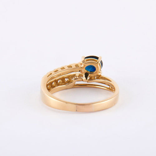 Bague Bague saphir et double pavage diamants 58 Facettes 1007