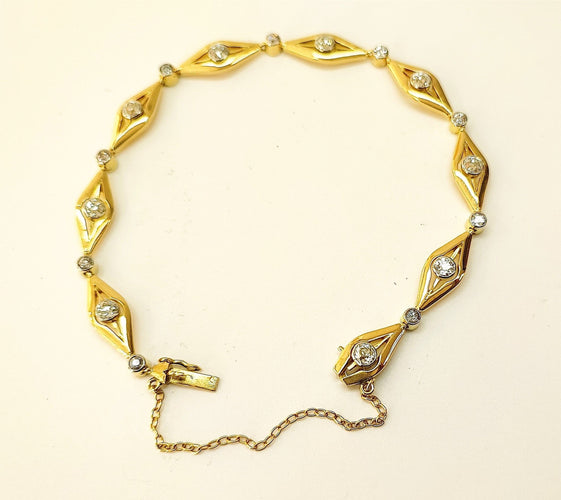Bracelet Bracelet Art Déco or jaune et diamants 58 Facettes 584/2