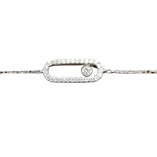 Bracelet MESSIKA - Bracelet " Move Uno Pavé" Or blanc Diamants 58 Facettes MESS-BL-MOV-WGD