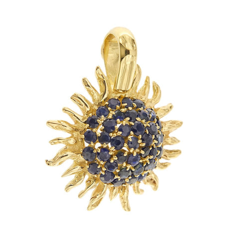 Pendentif Pendentif soleil or jaune et saphirs 58 Facettes 33075