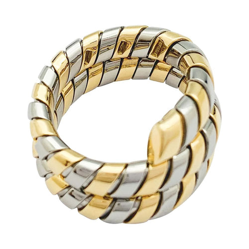 Bague 55 Bague Bulgari, "Tubogas", deux tons ors. 58 Facettes 31904