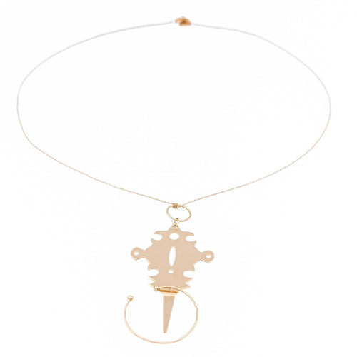 Collier Ginette NY Collier Jumbo Tanger on Chain Or rose 58 Facettes 2322867CN