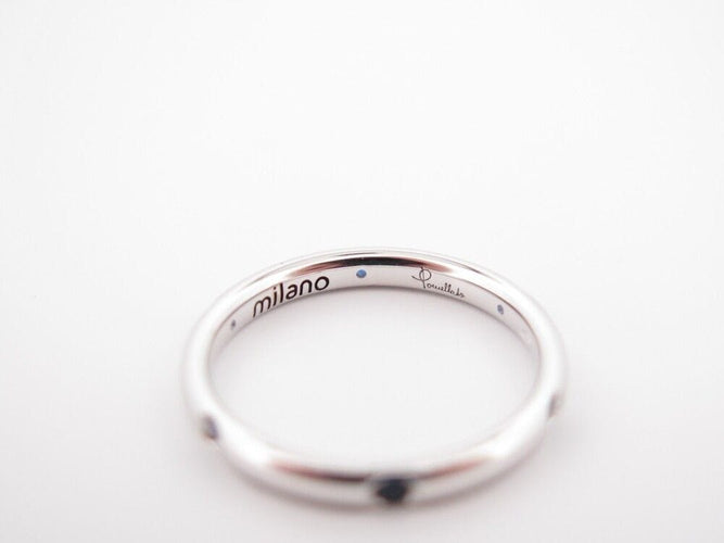 Bague 53 bague POMELLATO alliance lucciole 6 saphirs bleus t53 or blanc 58 Facettes 244394