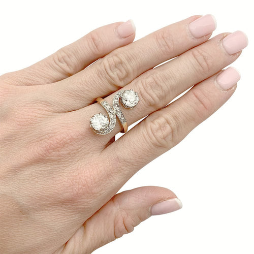 Bague 54 Bague ancienne "Toi & Moi". 58 Facettes 32027