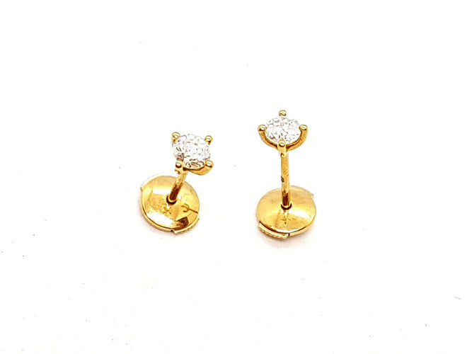 Boucles d'oreilles Boucles d'oreilles Puces Or jaune Diamant 58 Facettes 06432CD