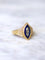 Bague marquise ancienne en or jaune et diamant sur émail bleu 58 Facettes