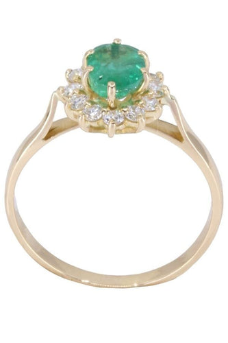 Bague 56 BAGUE POMPADOUR ÉMERAUDE DIAMANTS 58 Facettes 075201