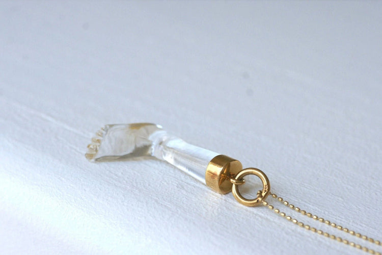 Pendentif Pendentif pied cristal de roche sur or 58 Facettes