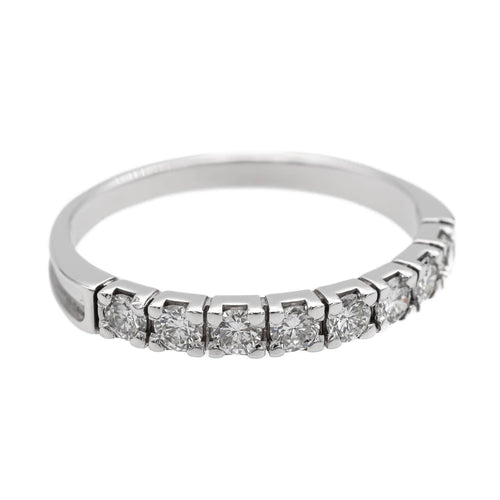 Bague 55 Bague Demi alliance Or blanc Diamant 58 Facettes 2601751CN