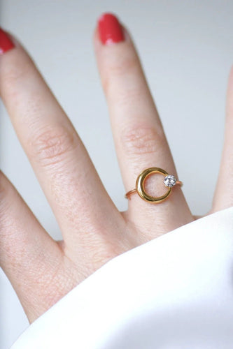 Bague 53 Bague croissant de lune diamant et or 58 Facettes