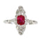 Bague 53 Bague Art Déco Rubis sang de Pigeon 58 Facettes 23249-0135