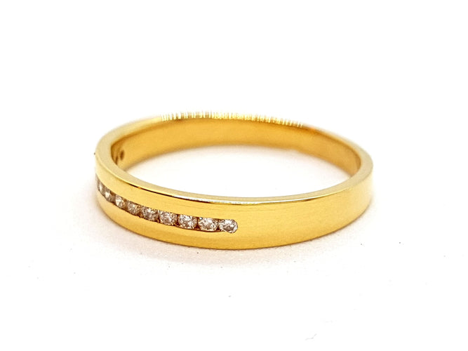 Bague 56 Bague Alliance Or jaune Diamant 58 Facettes 06349CD