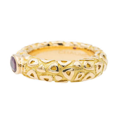 Bague 53 Chaumet Bague Jonc Or jaune Rubis 58 Facettes 2609072CN
