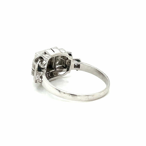 Bague 57 Bague Art déco Or Diamant 58 Facettes