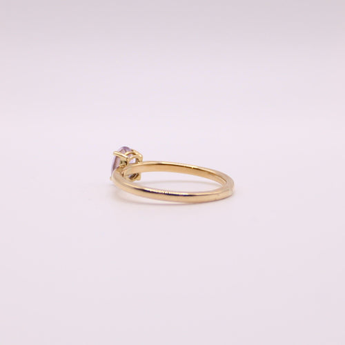 Bague Bague solitaire or jaune améthyste ovale 58 Facettes
