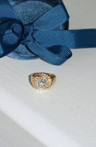 Bague Bague tourbillon vintage or rose et diamants 58 Facettes