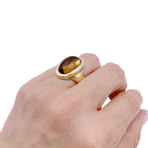 Bague 51 Bague Cartier, "Baignoire", or jaune, citrine. 58 Facettes 32936