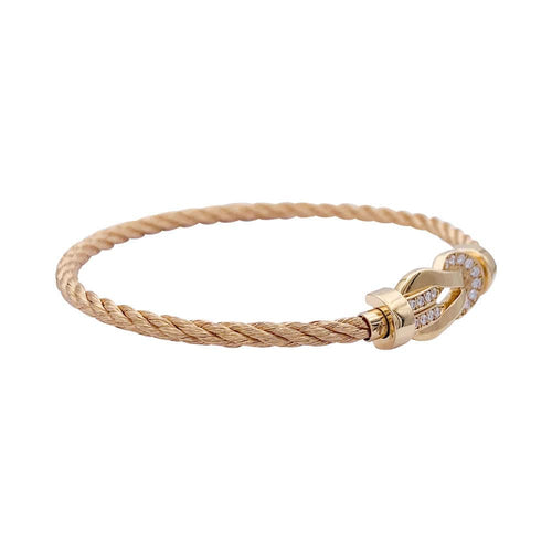 Bracelet Bracelet Fred, "Chance Infinie", or rose, diamants. 58 Facettes 32788