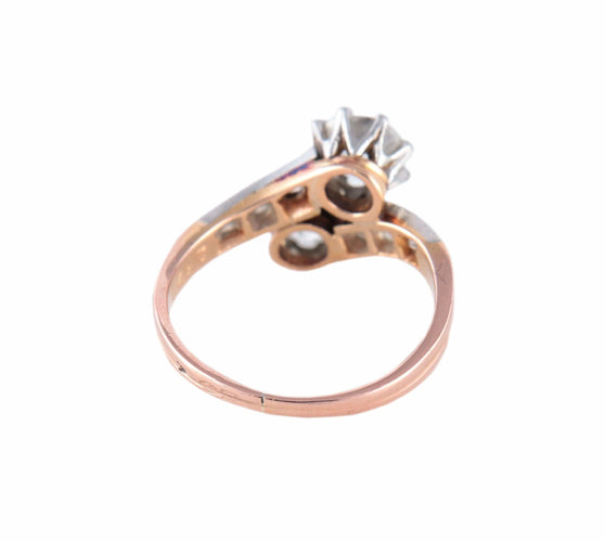 Bague BAGUE "TOI & MOI" OR & PLATINE 58 Facettes BO/220128
