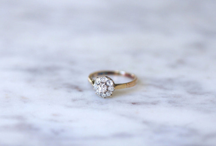 Bague Bague marguerite or rose et diamants 58 Facettes