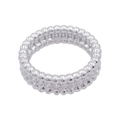 Bague 49 Bague Van Cleef & Arpels, "Perlée", or blanc, diamants. 58 Facettes 32990