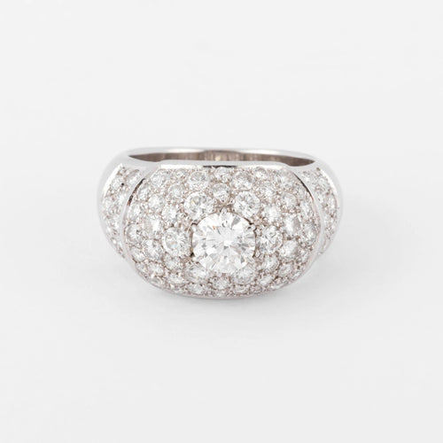 Bague Bague jonc pavée de diamant de diamant 58 Facettes 0