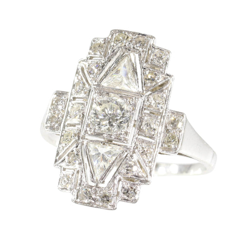 Bague 56 Bague diamant Art Déco des années 1950 58 Facettes 24002-0086