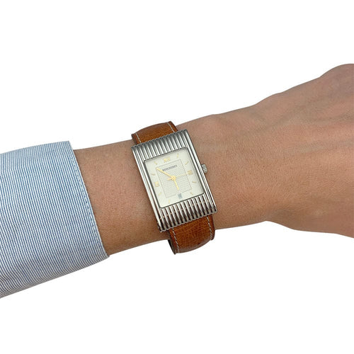 Montre Montre Boucheron, "Reflet", en acier sur bracelet cuir. 58 Facettes 31817