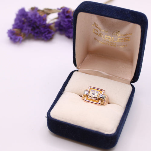 Bague Bague Tank Ajourée et diamant 58 Facettes