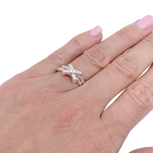 Bague 52 Bague Chaumet, "Jeux de Liens", or blanc, diamants. 58 Facettes 32280