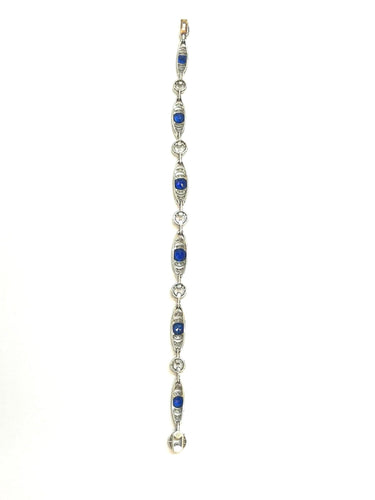 Bracelet Bracelet ancien Belle Époque en platine diamants et saphirs 58 Facettes