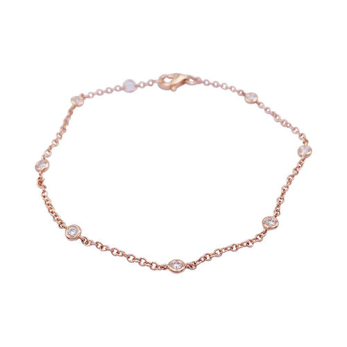 Bracelet Bracelet gouttière or rose et diamants. 58 Facettes 32308