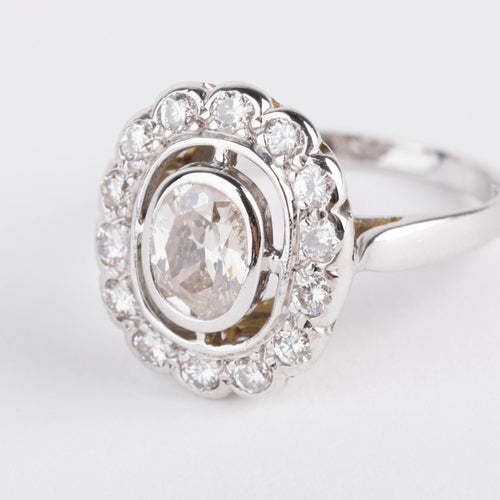 Bague Bague marguerite en or gris et diamant 58 Facettes 0