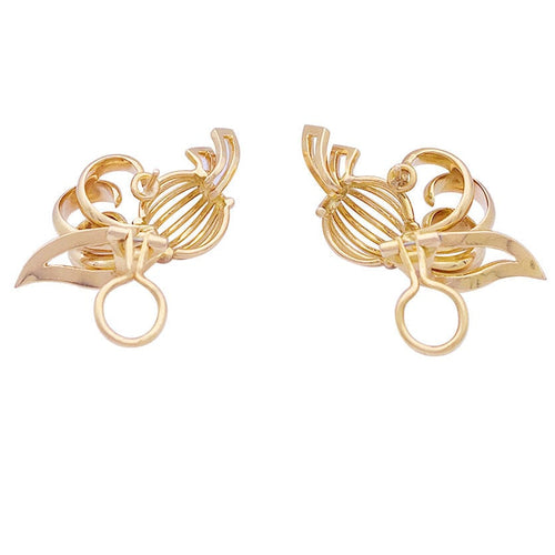 Boucles d'oreilles Boucles d'oreilles vintage en or rose. 58 Facettes 33516